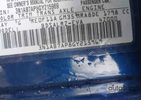 2016 Nissan Sentra Sr from USA, damaged, VIN 3N1AB7AP8GY215969